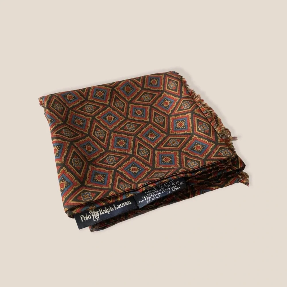 Vintage Polo Ralph Lauren Men's silk scarf - Picture 1 of 3